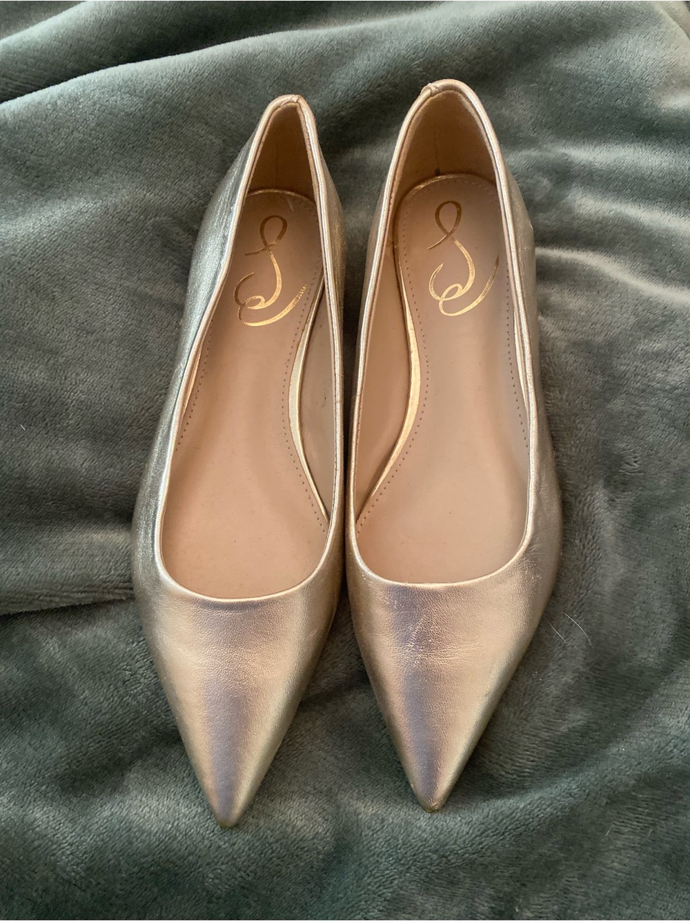 Sam Edelman soft gold ballet flats.
